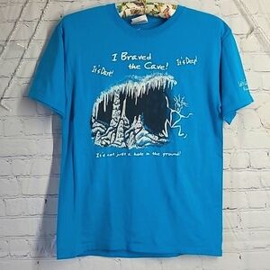 Vintage Hanes Kentucky Lost River Cave Bowling Green Blue Tee Tshirt Womens Sz S